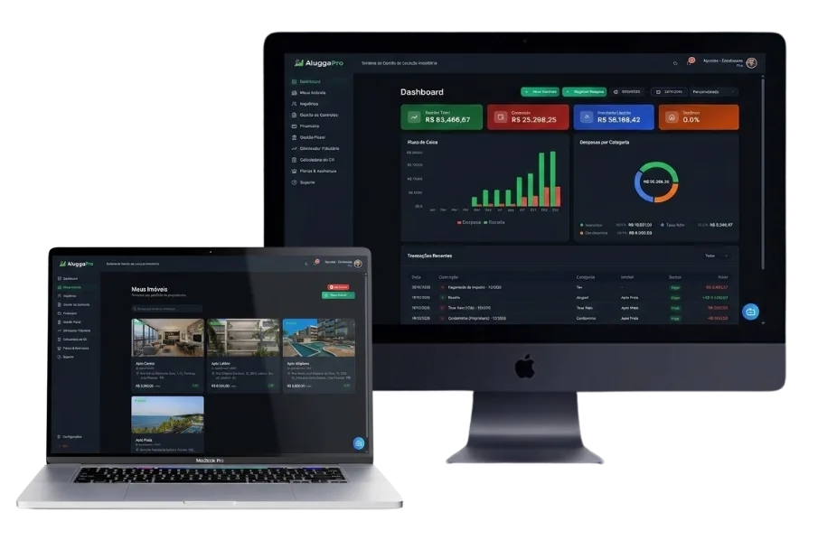 Dashboard AluggaPro - Visão Geral do Portfólio